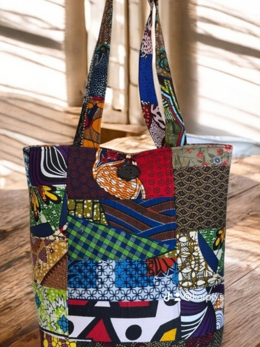 Handmade Multicolor Patchwork Tote Bag - Vibrant Everyday Carry